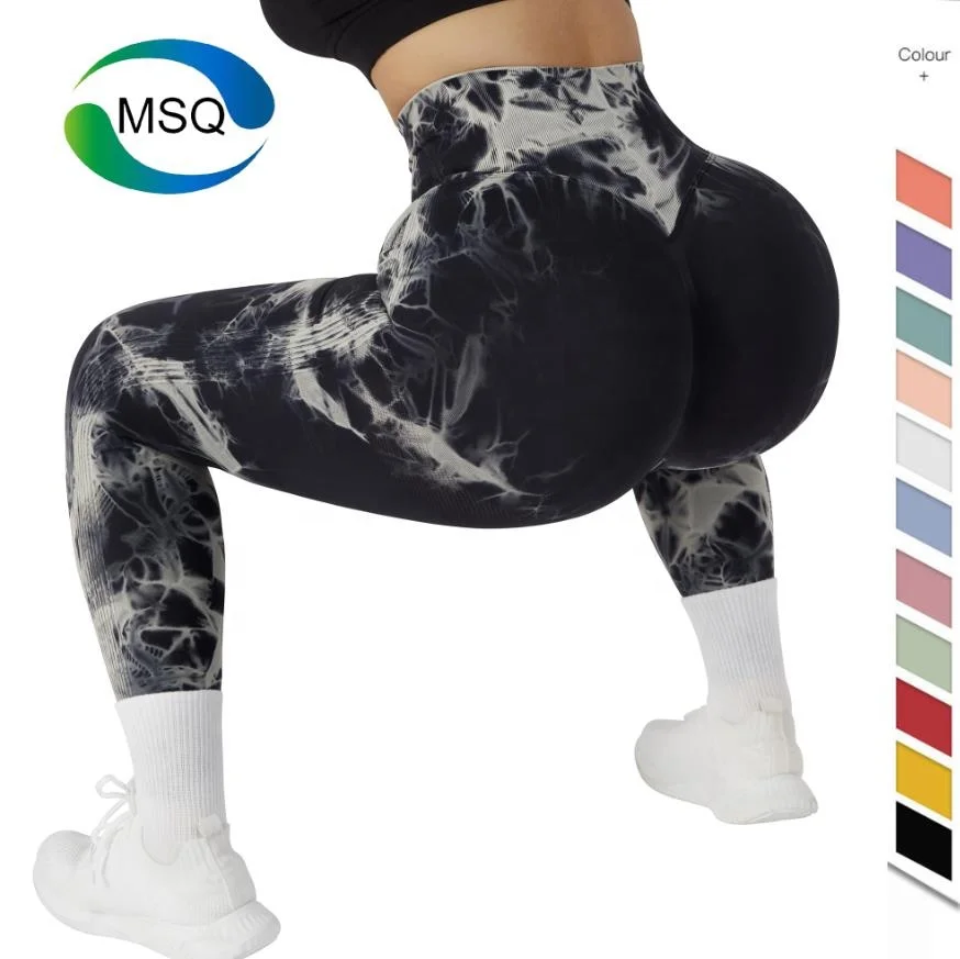 wholesale Seamless Tie Dye leggings gimnasio conjuntos licras deportivas para mujer Scrunch Butt Leggings For Women
