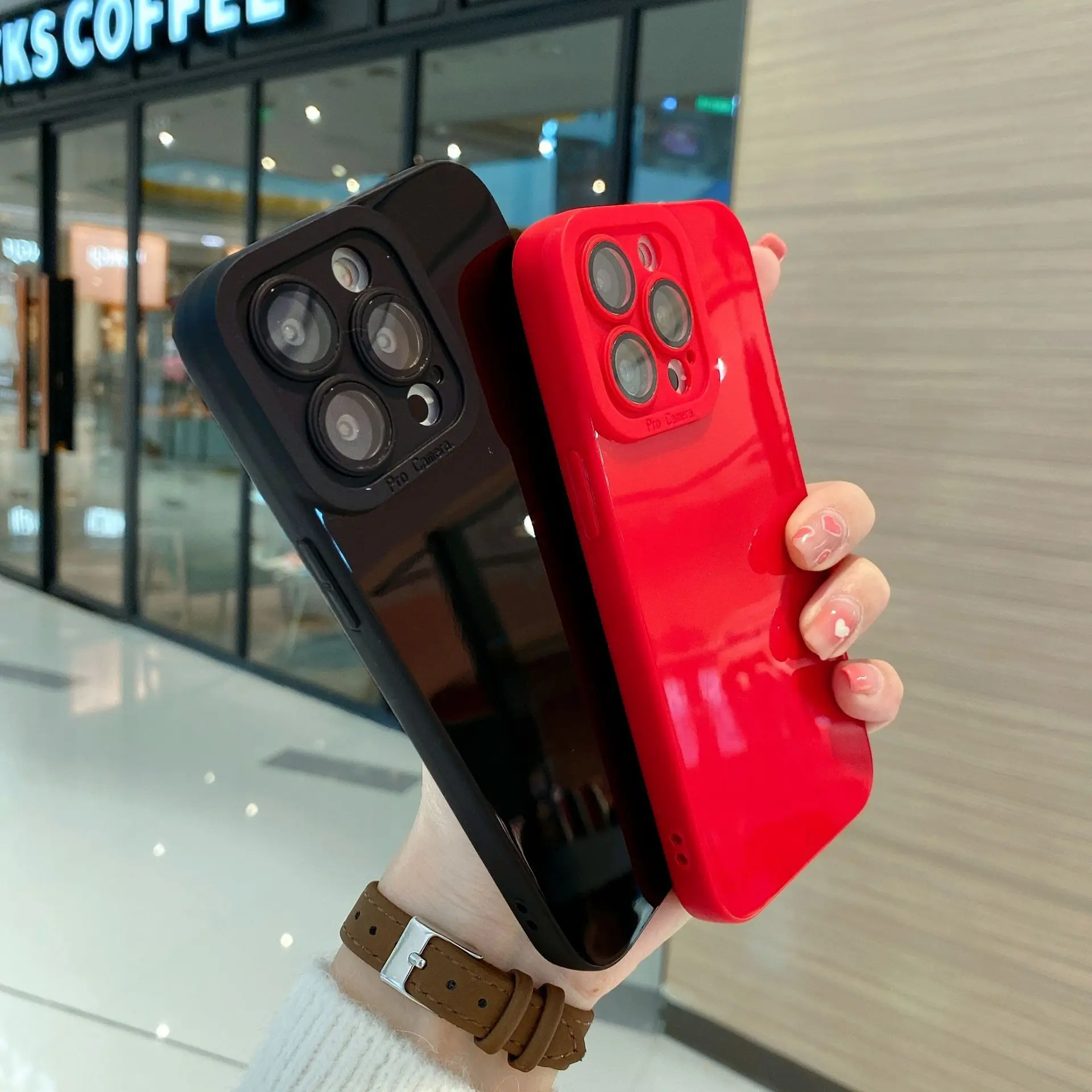 2022 new trend mobile phone case solid color soft shell all-inclusive protective cover for iphone case