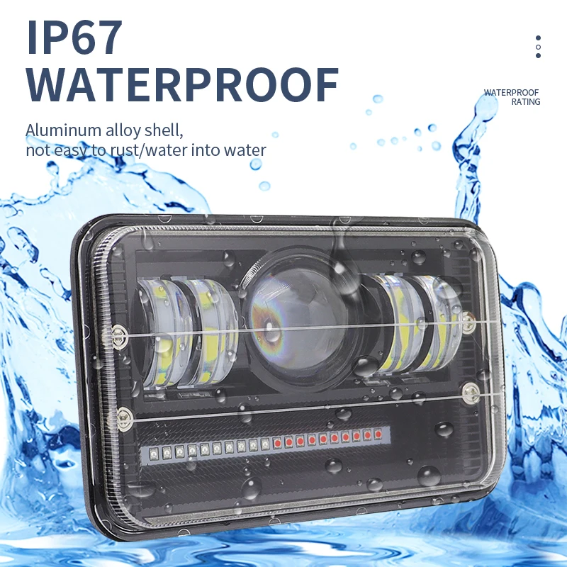 7 inch 40w car led headlight red and blue warning light For Car Headlight Auto DRL High/low Flashing Light Off-road Truck JEEP