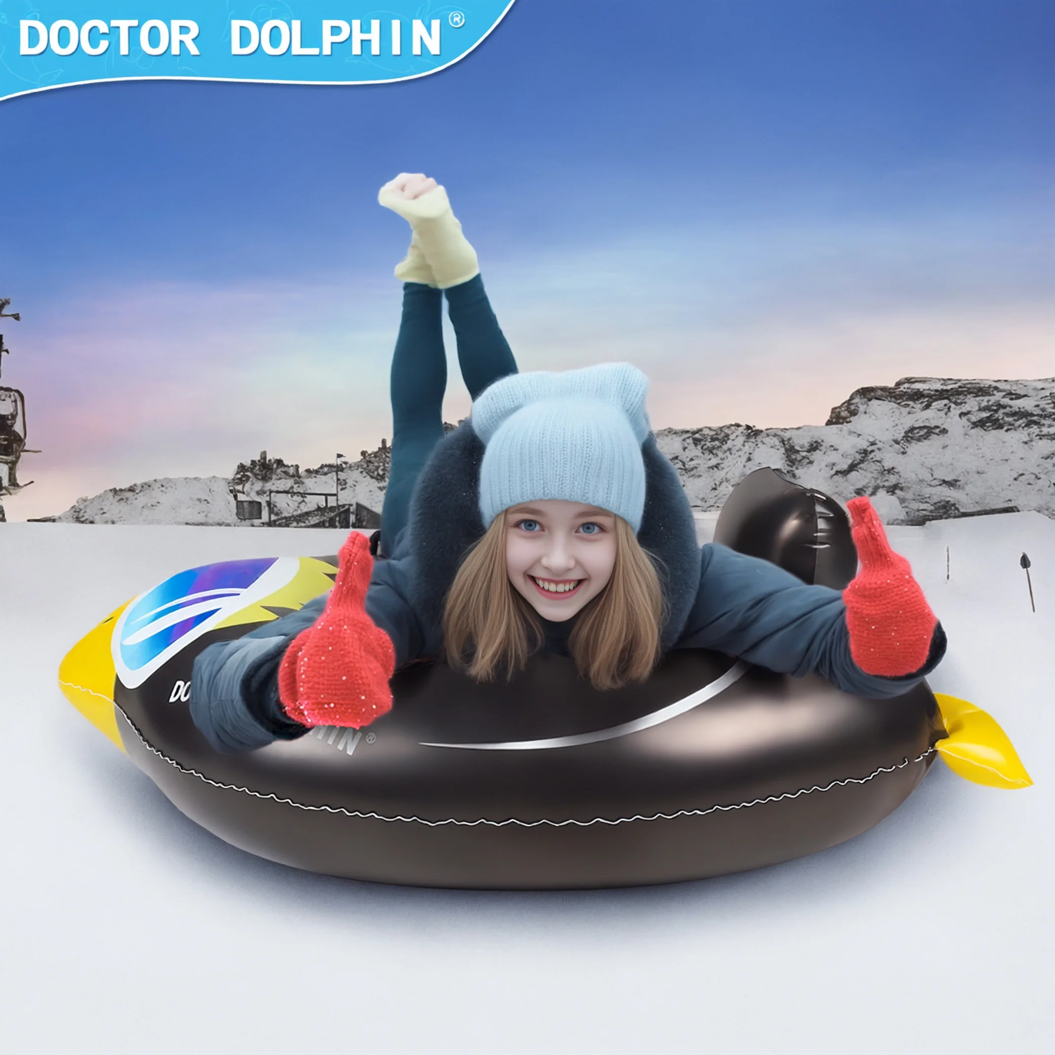 Factory Penguins Design Inflatable Snow Tube Speed Tube Sled Ski Boat Sled Sledge Winter Sport Snow Tubing