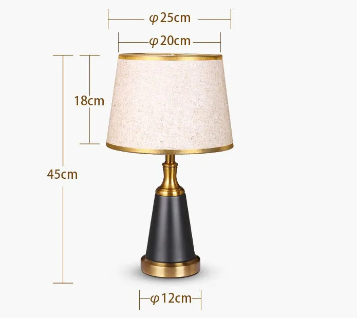 2023 Contemporary black lampshade engineering lamp gold table touch night lights for home decor and hotel gold