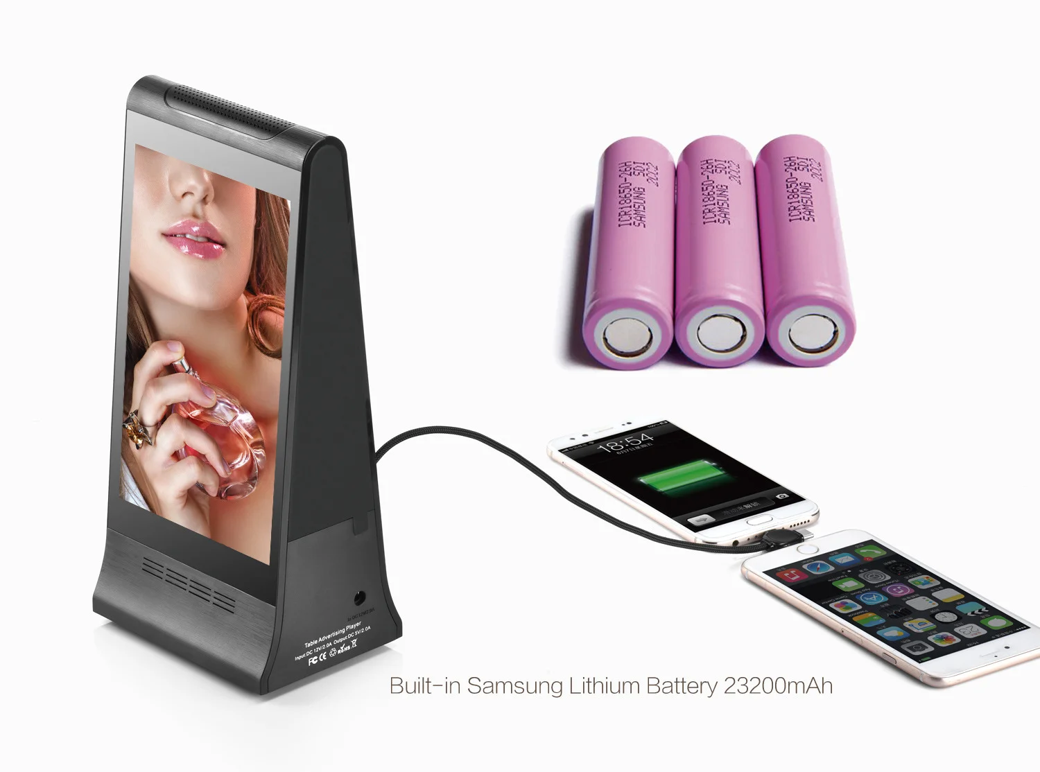 7 Inch Android System Advertising Media Player With Phone Charger Automatically Display Pictures VideoS Remote Control By Phone