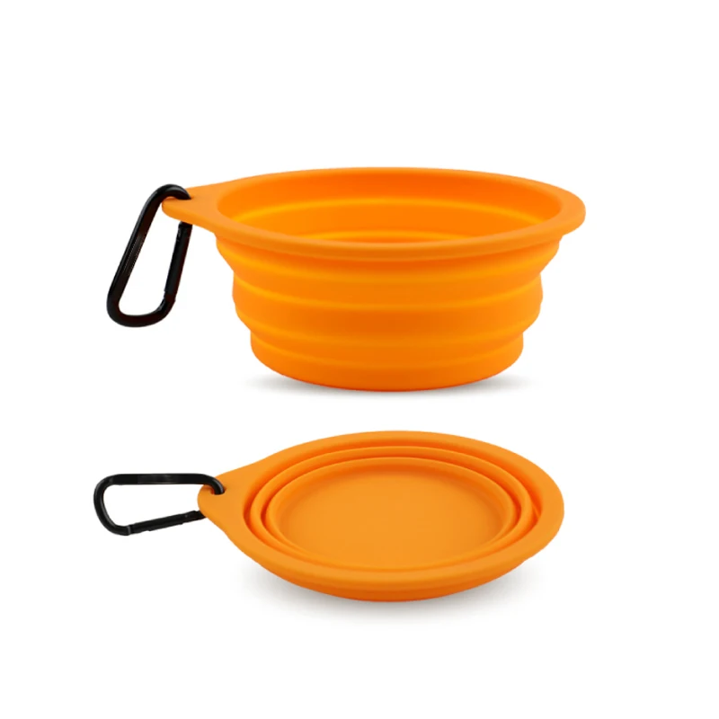 Portable Travel Pet Food and Water Bowl Collapsible Silicone Dog Bowl Stocked Feature Foldable Design travel dog bowl