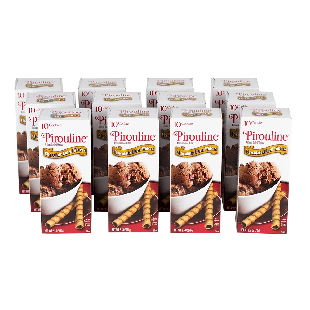 Рулонная Вафля Pirouline с шоколадной отделкой, картон 2,5 унции