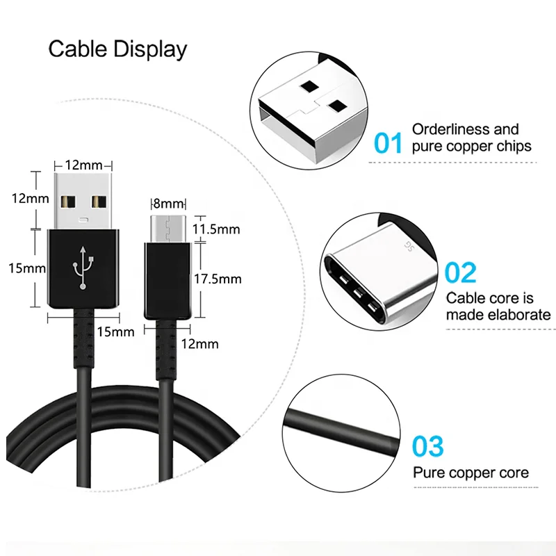 Оригинальный кабель для быстрой зарядки Samsung Тип C 25/120/150/200/300 см USB передачи данных samsung a6 plus зарядный