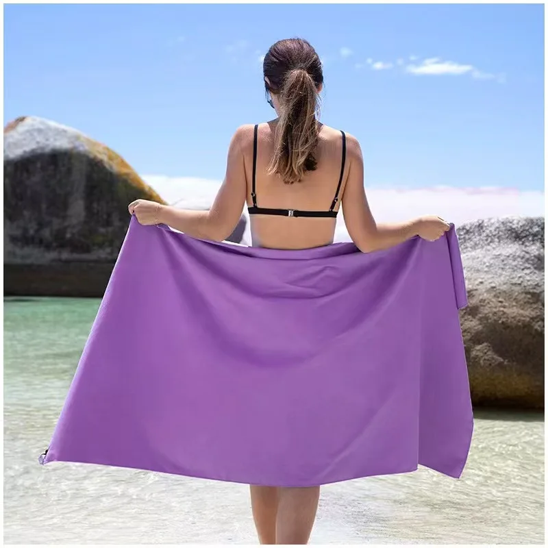 Custom Exercise Sweat towel Quick Dry Microfiber Suede gym Towel with logo Microfiber Sports Towel with mesh bag