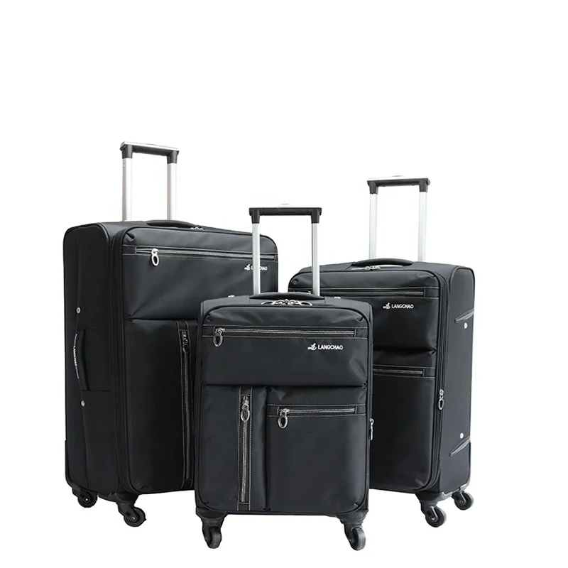 2019 EVA Design Waterproof Nylon Material Spinner Wheel Leisure Style Travel Bags Trolley Luggage Set