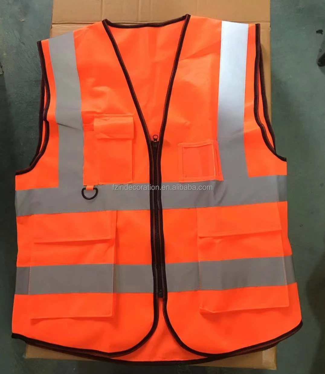 wholesale Traffic Work Construction Safety Mesh Vest With Fluorescent Yellow Safety Reflective Vest With Pockets