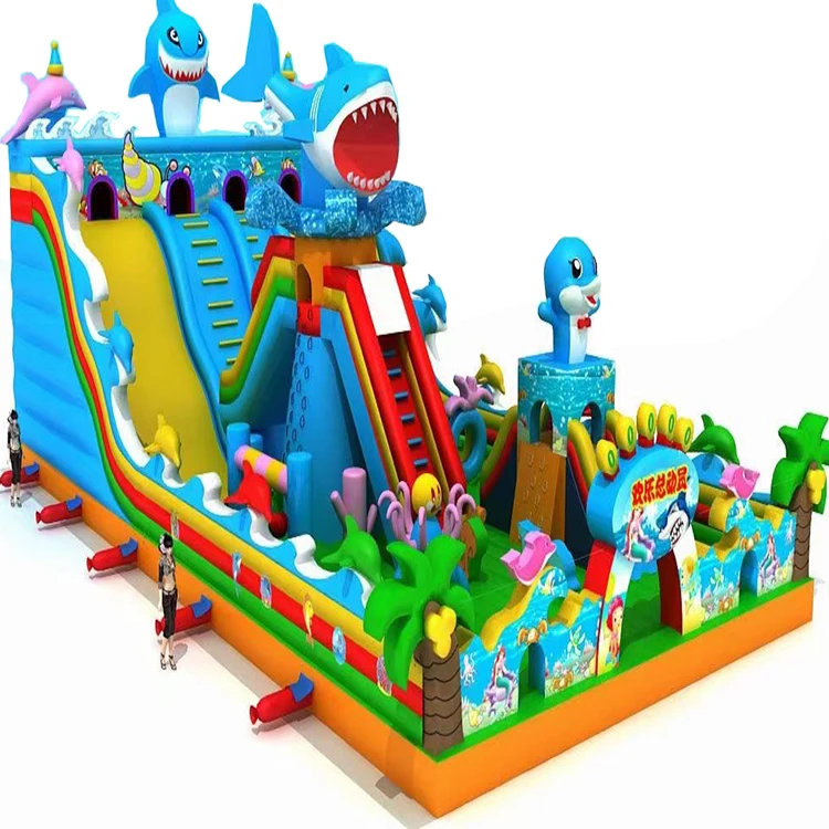Commercial sleigh bouncy castle Bouncy kids Swim combination Bouncer water slide with swimming pool