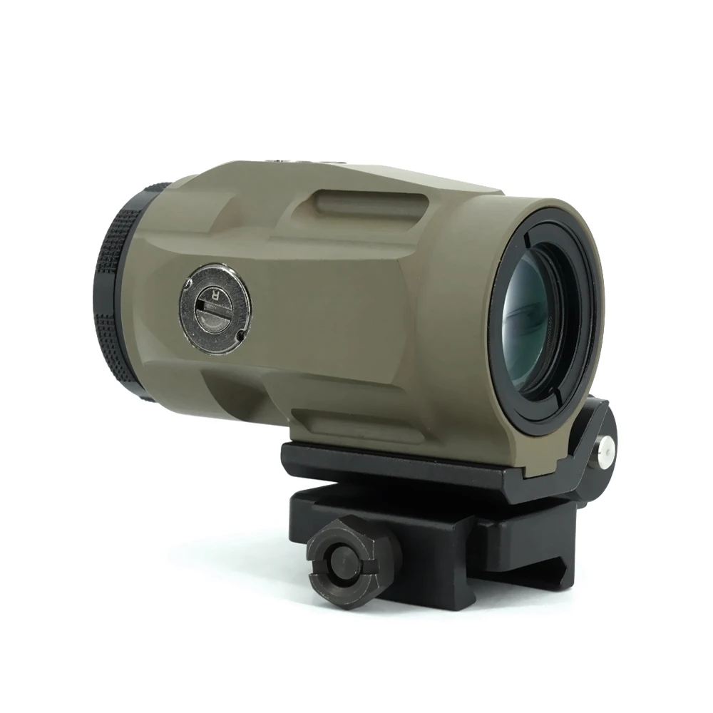 Tactical Prism 3X Magnifier Sight Diopter Adjustment Juliet3 Magnifier Scope With Push Button FTC Magnifier Mount
