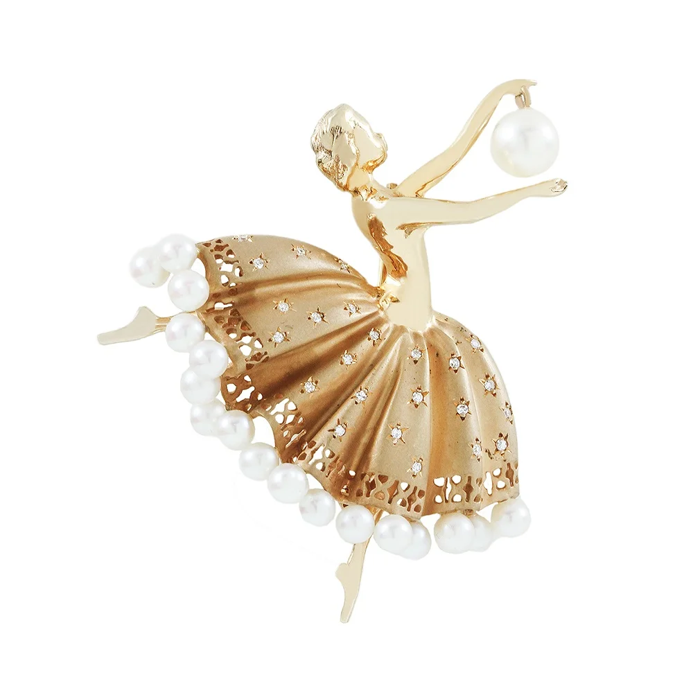 High Quality Brooches Pearl Pin Gold plated Pearl brooches for Ladies
