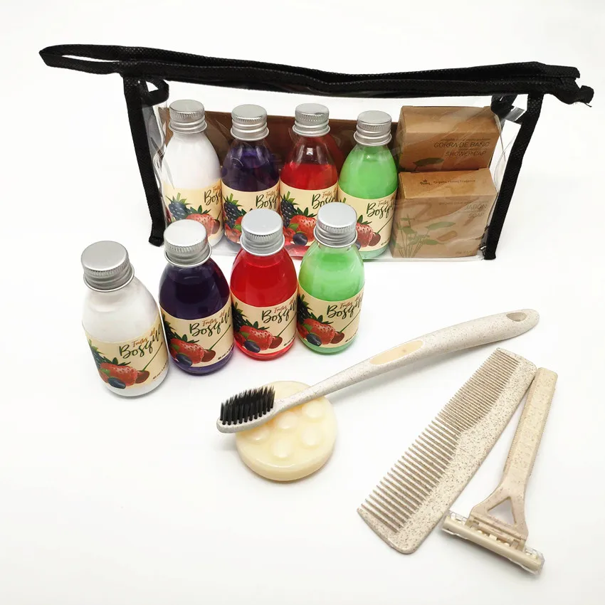 
2019 hot sale organic hotel amenity guest hygiene toiletry set 