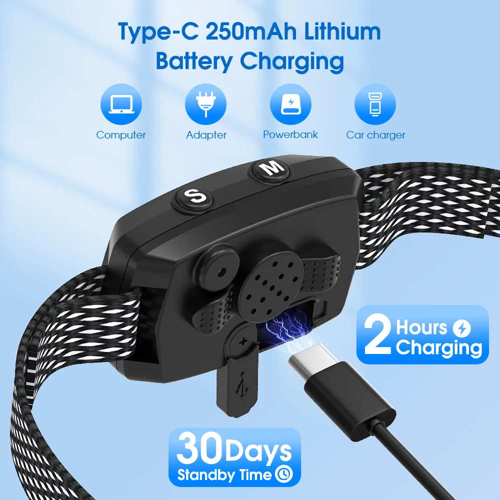 MINI LED Color Screen Custom Logo 3 Working Modes No Shock Safe Anti Bark Device Stop Barking Training Bark Control Collar