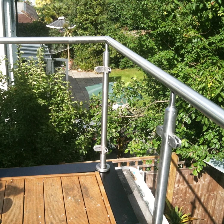 External Glass Railing Balcony Roof Fence Black Balustrade Price deck Design Stainless Steel posts