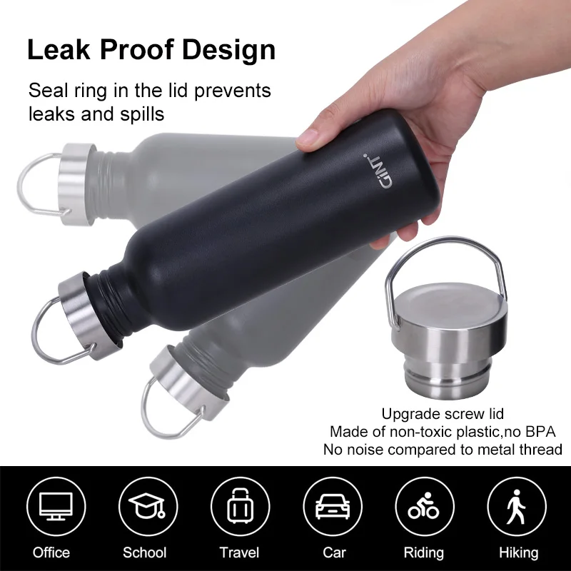 Gint Drinking Bottle Gym Double Wall Vacuum Stainless Steel Waterbottle Insulated Metal Water Bottle Custom Logo