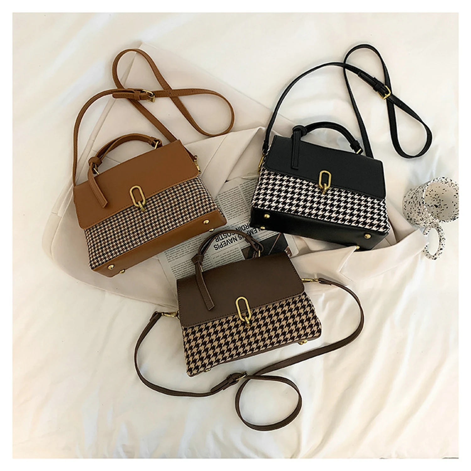 2022 Grid Korean Stylish Sling Bag Fashion Clutch Handbag For Girls Designer Bags Women Handbags Ladies