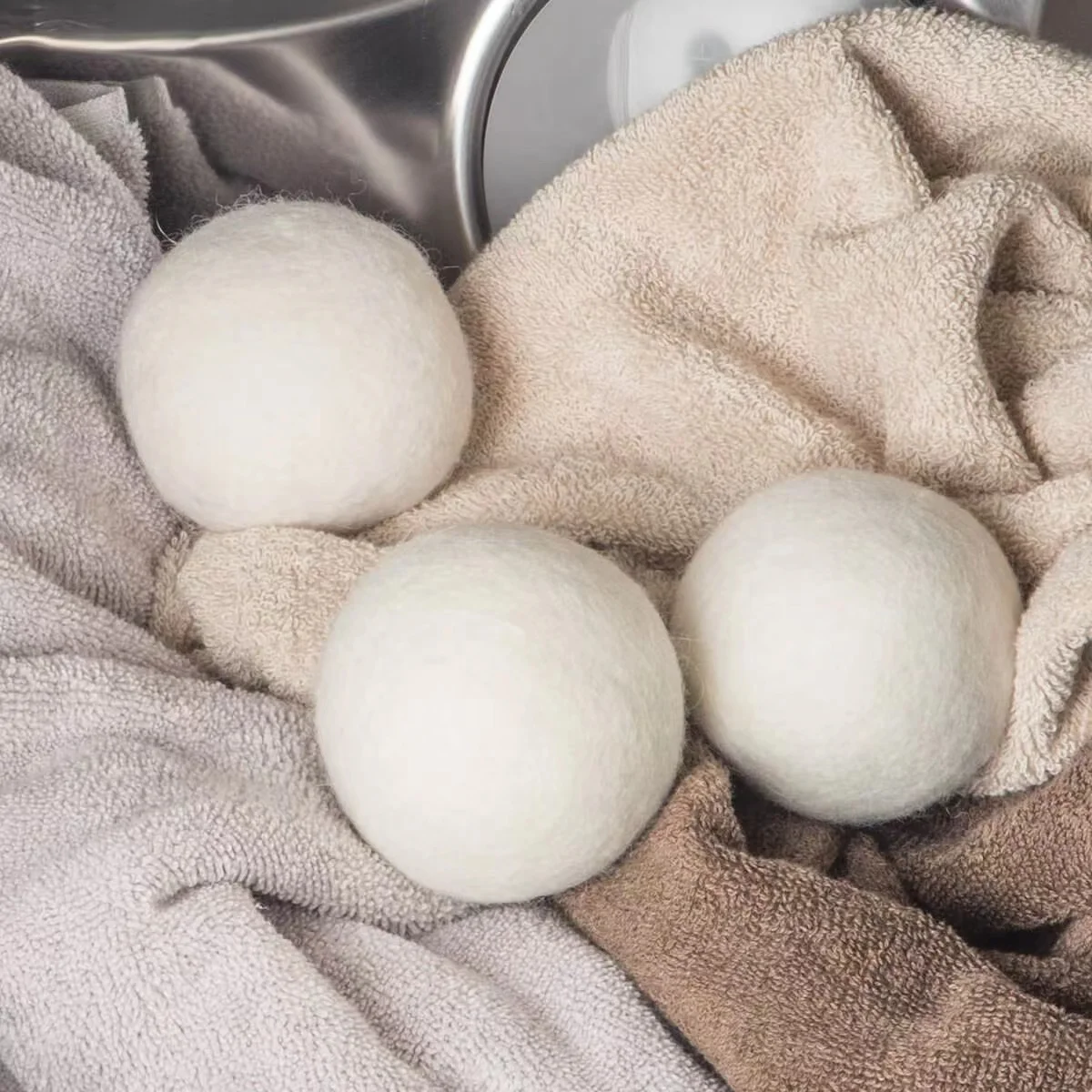 Customized Organic New Zealand Reusable Natural Fabric Softener Healthy Felt Laundry Wool Dryer Balls