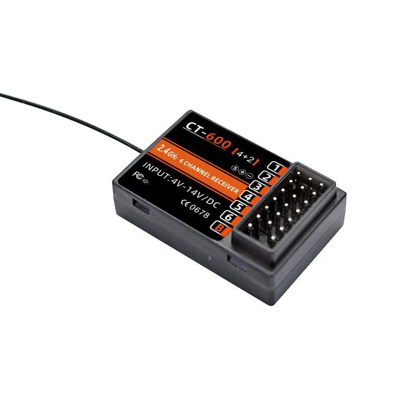 HOTRC завод Новые черные быстрого восстановления CT-600 (4 + 2) приемника контроллера с дистанционным управлением