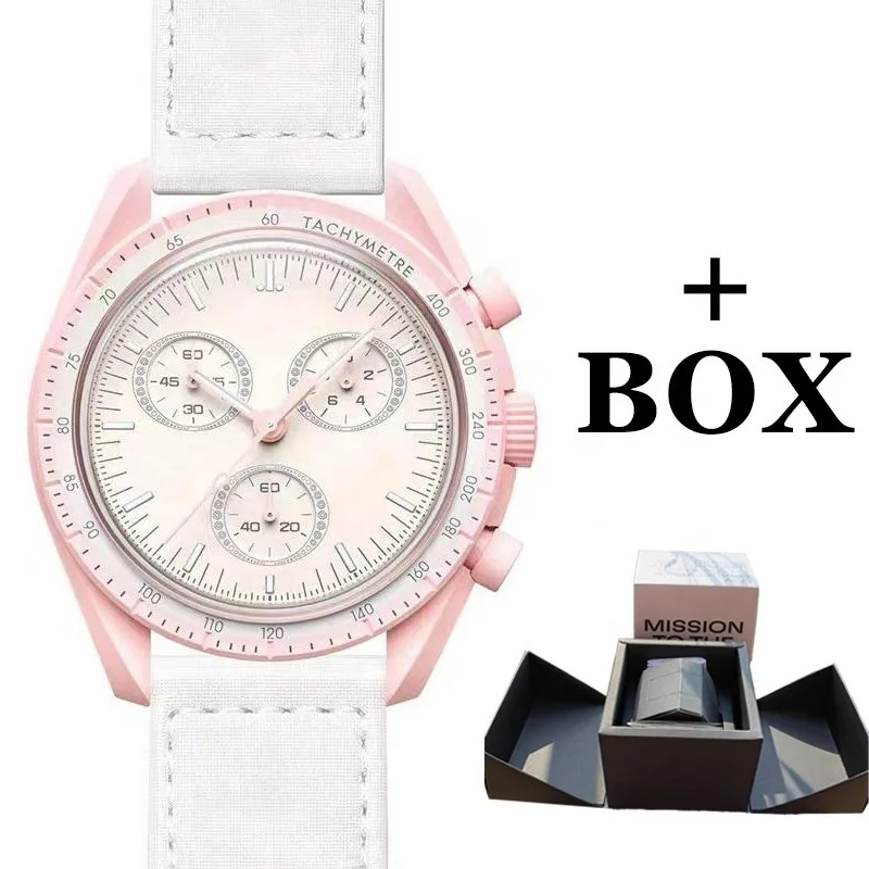 2023 High Quality Halloween Christmas Gift 40mm Dial Plastic Case Canvas Strap Explore Earth Moon Sun Mars Quartz Watch for Men