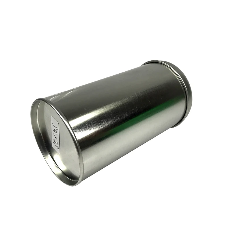 Factory Direct Custom Size Tea Metal Box Food Safe Tinplate Round Silver/ Gold Coffee Tin Canister