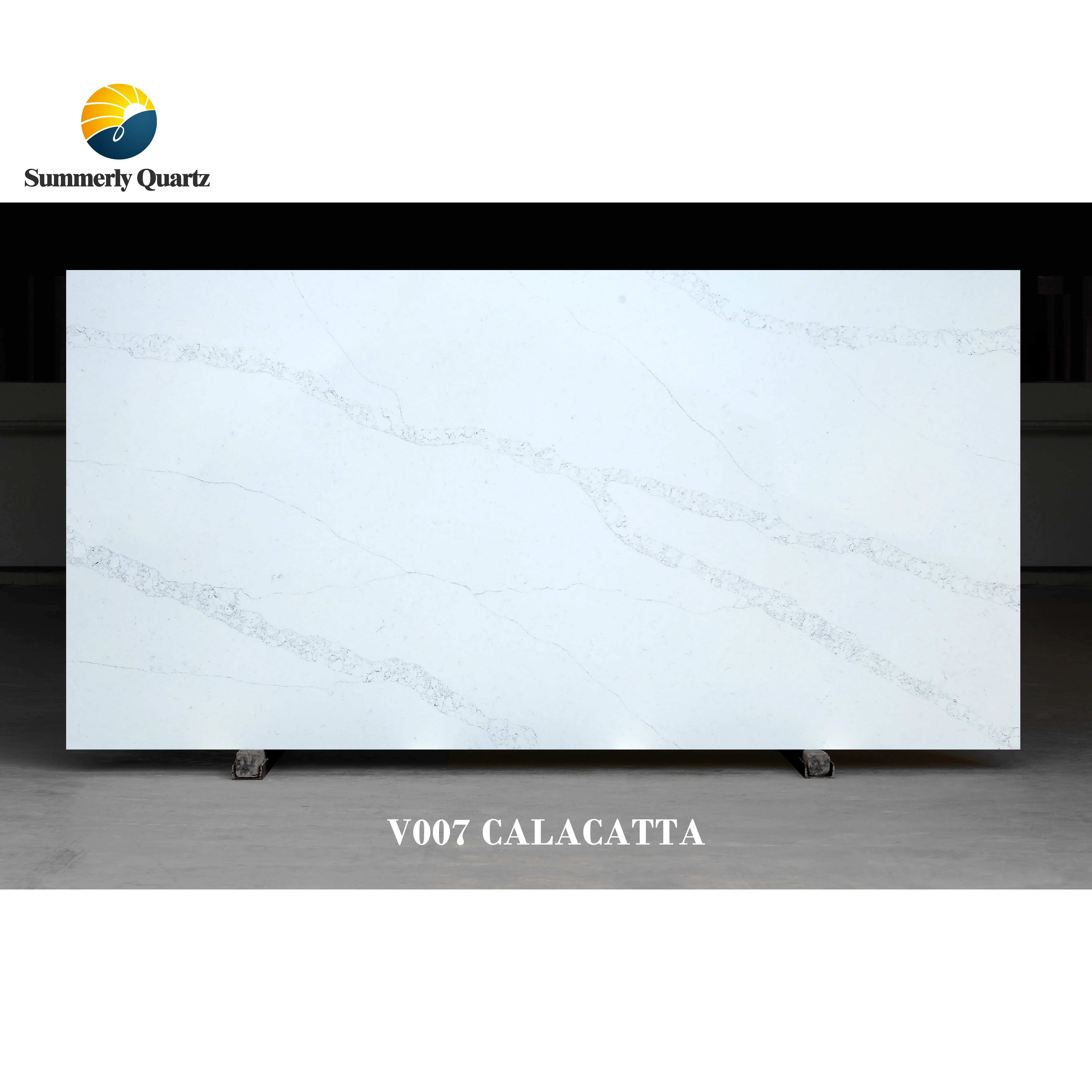 2024 most popular calacatta artificial stone sheet decorative stone wall tiles  white quartz table top for floors bathroom
