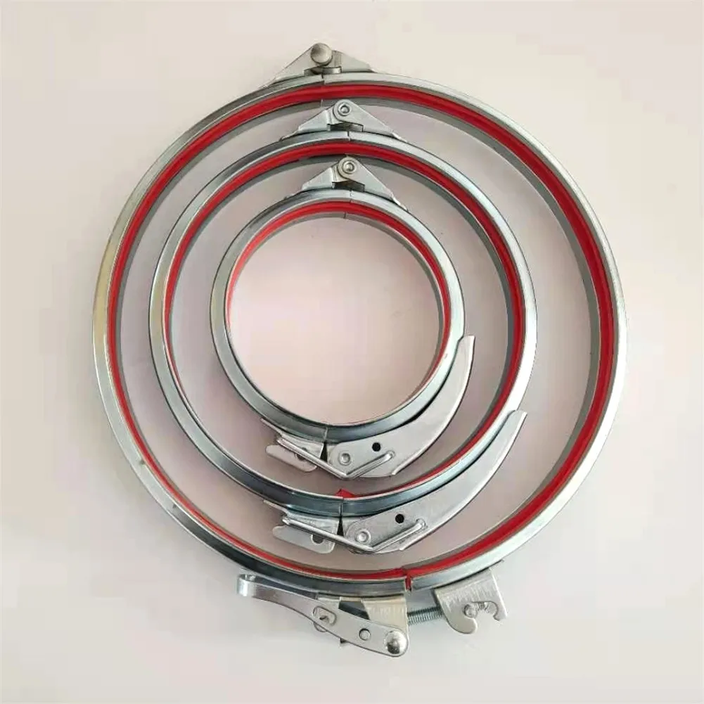 High quality flange pipe ducting clamp with lock for dust system D80-D600 MM