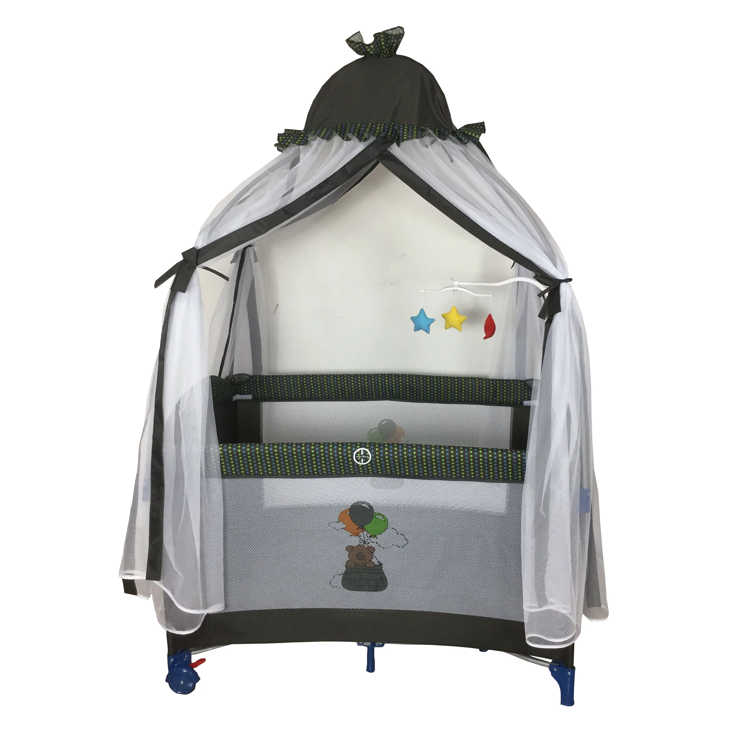 Portable Baby Bed Playard Play Yard Cuna Plastic Playpen Crib Kids Cot Cradle Safety Fence with bassinet rocker