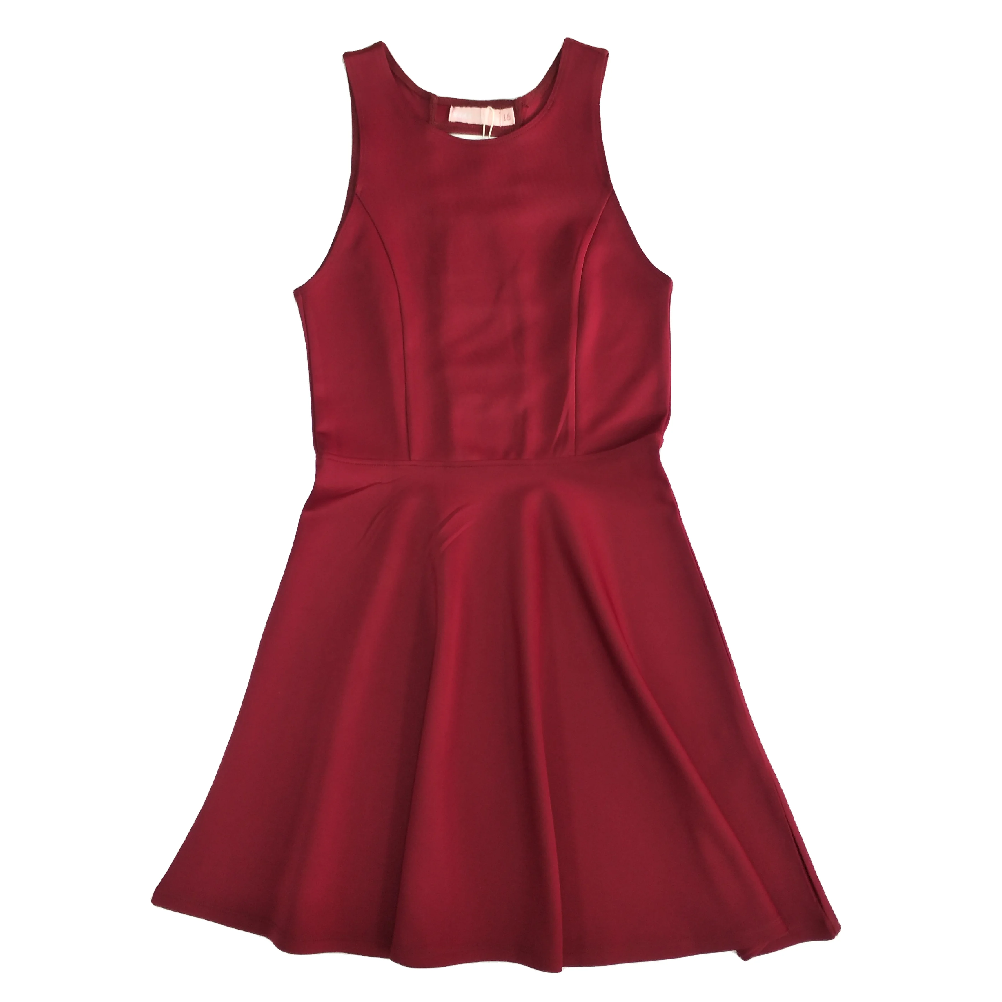 Wholesale Summer sleeveless Fashion red girl kids dresses for party wear with back hollowed-out design