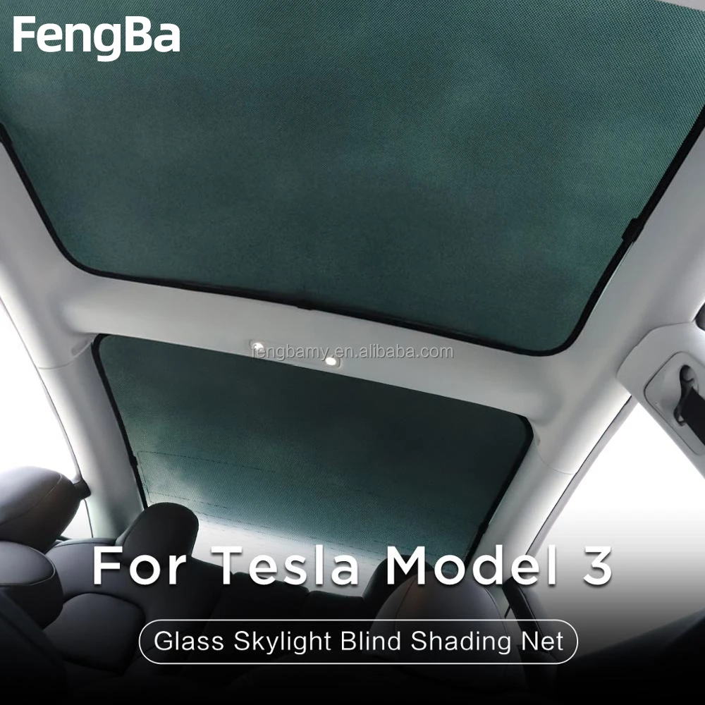 
For Tesla Model 3 Glass Top Roof Mesh Sunshade Car Skylight Blinds Shading Net Model3 2021 Car Accessories Sun Visor curtain 
