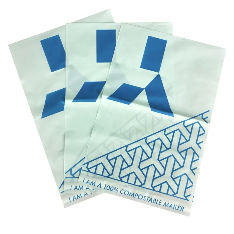 Low MOQ custom biodegradable plastic bag printed logo colored poly mailer for delivery clothes packaging black shipping bags