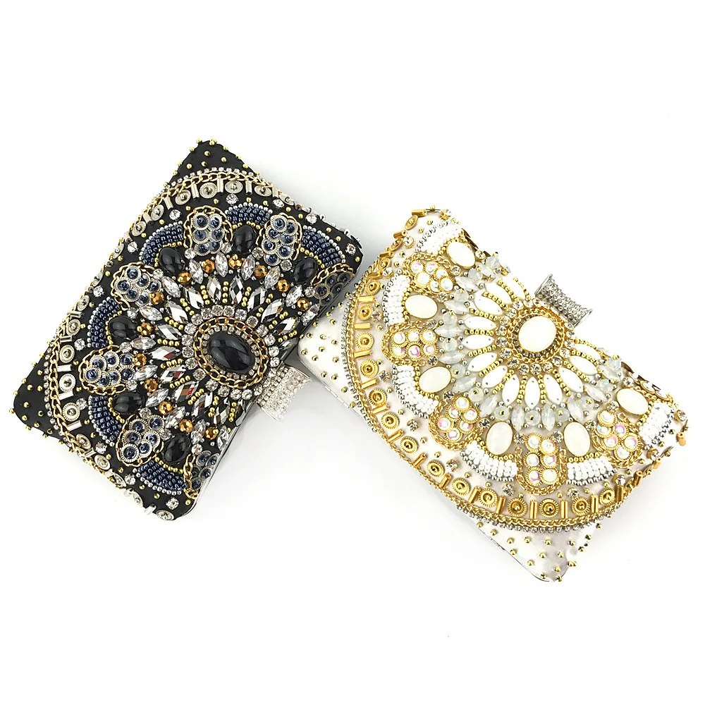 2020 vintage style women Luxurious sequin beaded clutch evening bags