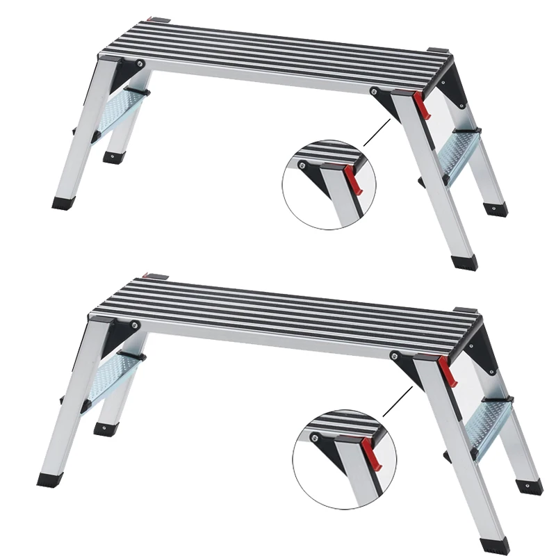 High quality car washing aluminum platform ladder foldable adjustable step stair