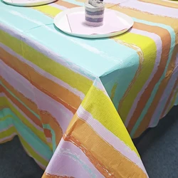 Factory custom color printed tablecloth painted disposable cotton paper tablecloth