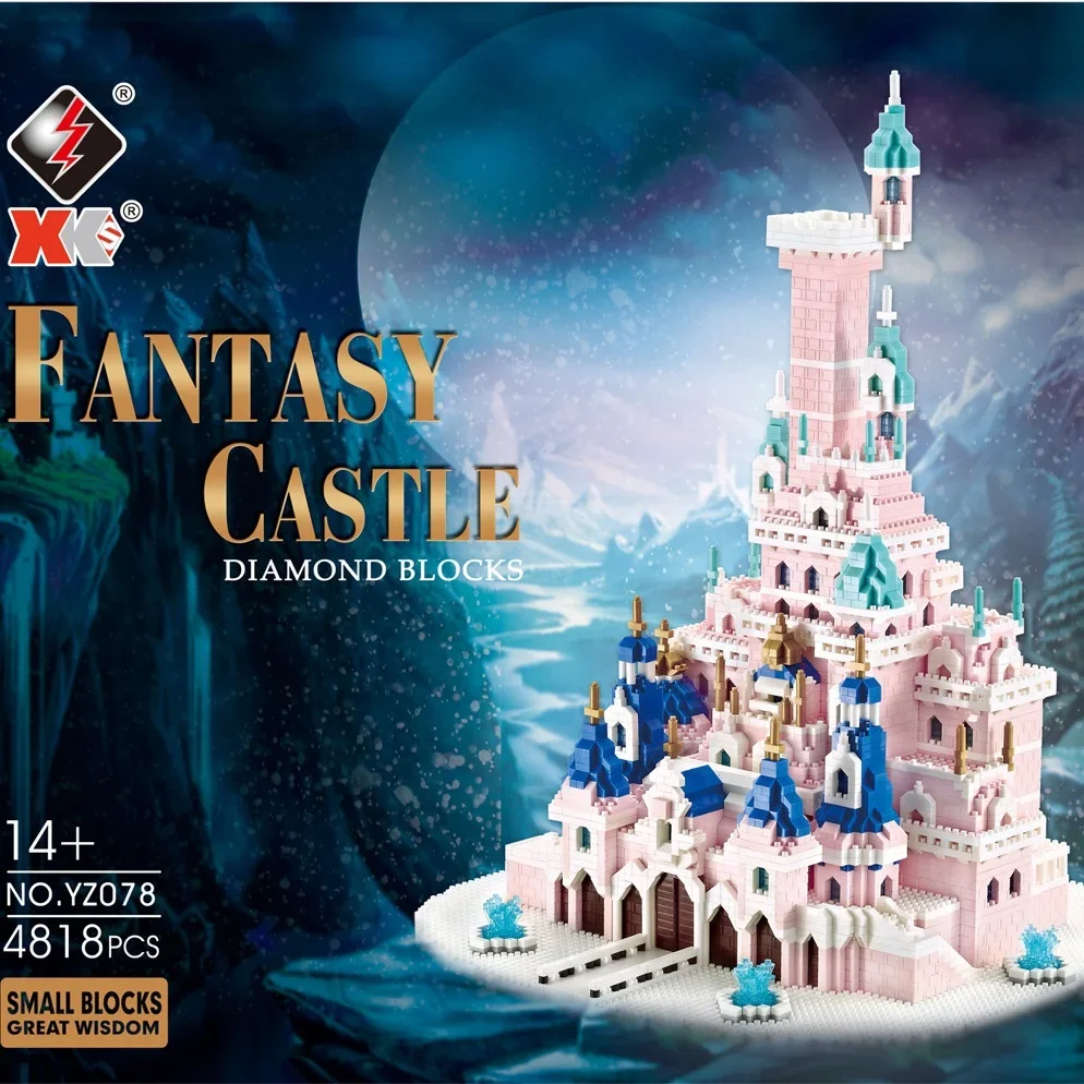 YZ Mini Beautiful Fairy Tale Castle Architecture Building Blocks Pink Fantasy House Toy DIY Bricks Kid Christmas Present Gift