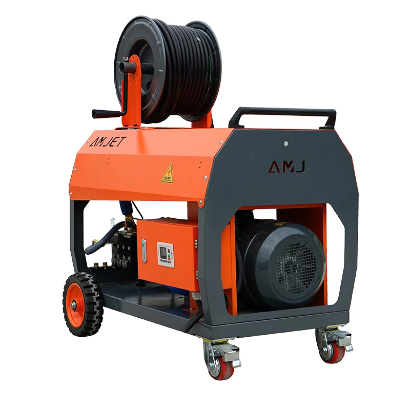 AMJET Top-end 2900psi 26lpm Air cooling fan cooling High pressure water jet sprayer Sewer drainage cleaning Sewer washer