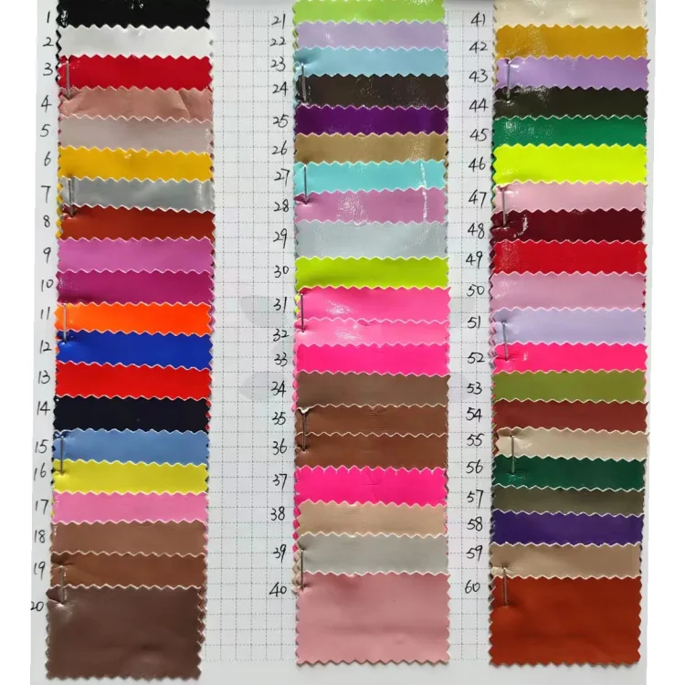 Ready to Ship Elastic Mirror Pattern Faux Pu 4 Way Stretch PU Leather Fabric For Leggings