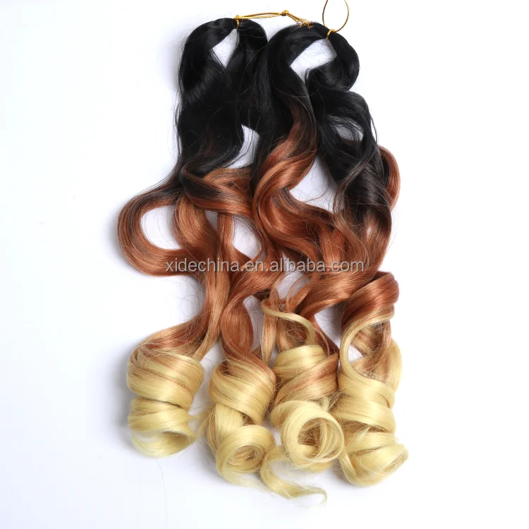 
150g Synthetic shiny silk Wave straight Curls French Curly Crochet Braids Wavy Pony Curly Twist ruwa pre stretched Braiding Hair 