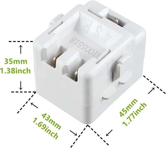 61005518 Refrigerator Relay and Compressor Overload Replacement Part 12002782 1194680 AP4009659 PS2004057