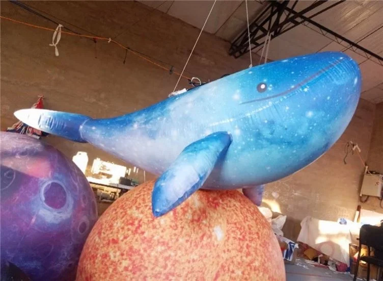 Hot sale giant inflatable advertising blue whale inflatable luminescence hang whale model for sale