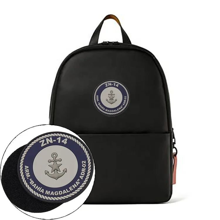 Wholesale Custom Embossed 3D Logo Soft PVC Rubber Patches with Hook and Loop Backing