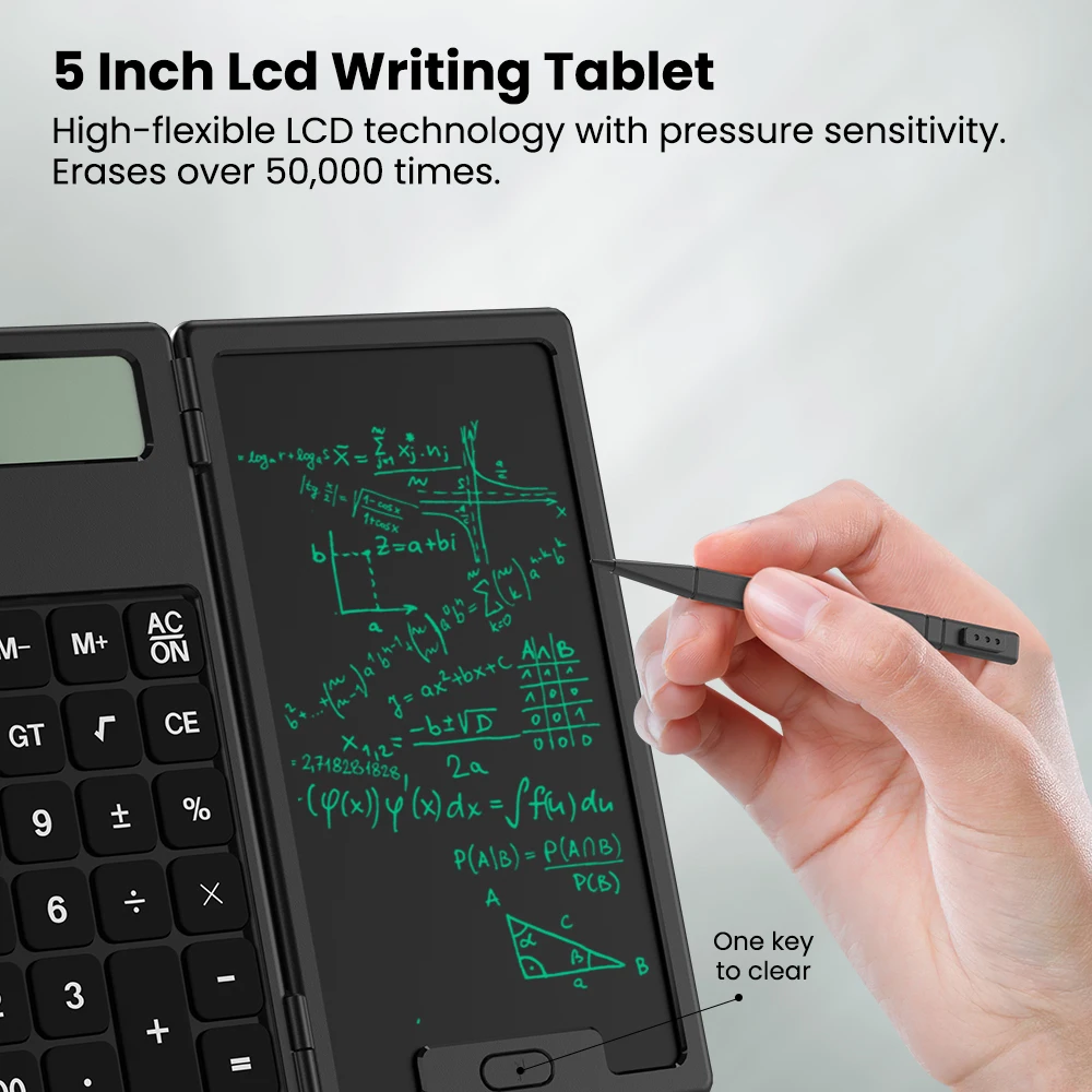 NEWYES Wholesale Office School LCD Display 5 inch LCD handwriting Tablet Pocket Folding Calculator with Notepad