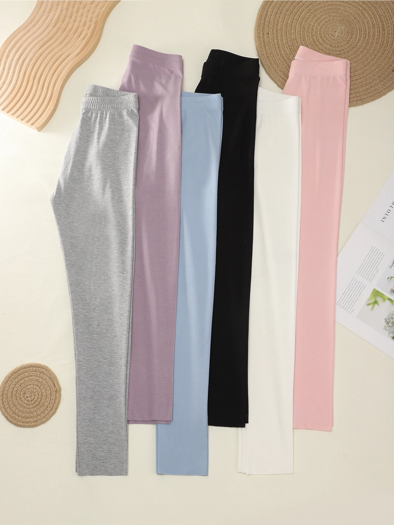 Modal Leggings For Kids Spring And Fall Women Wear High-Waisted Slim-Fit Nine-Point Stretch Tight Leg Pants