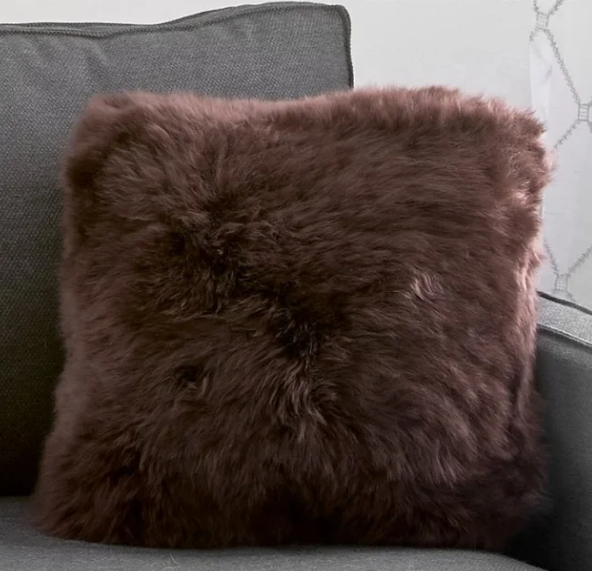 Big Floor Pillow Blush Sheepskin Real Australian Sheep Fur Wool Pillows Cushion For Living Room
