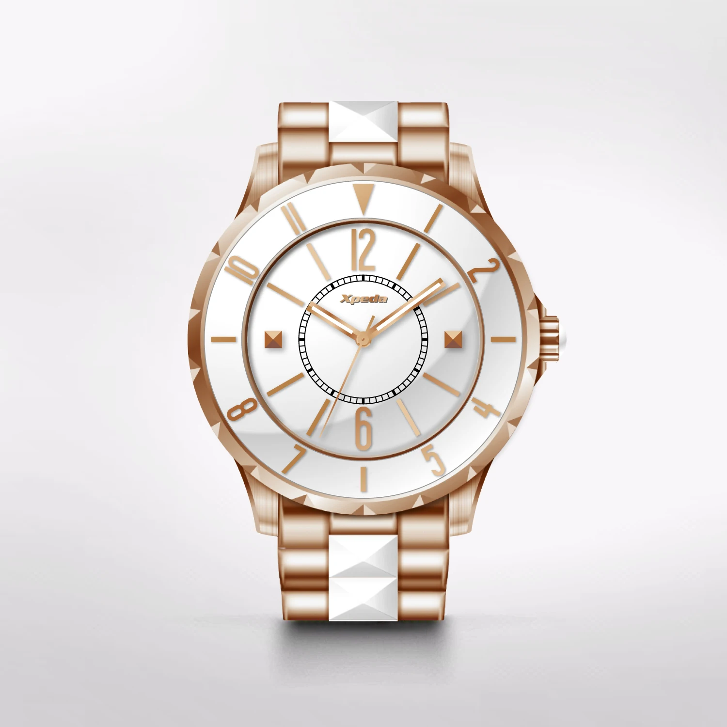 TIME BOX TC517B oem custom logo PVD glod plating 316L stainless steel with ceramic band enamel dial ronda quartz watch