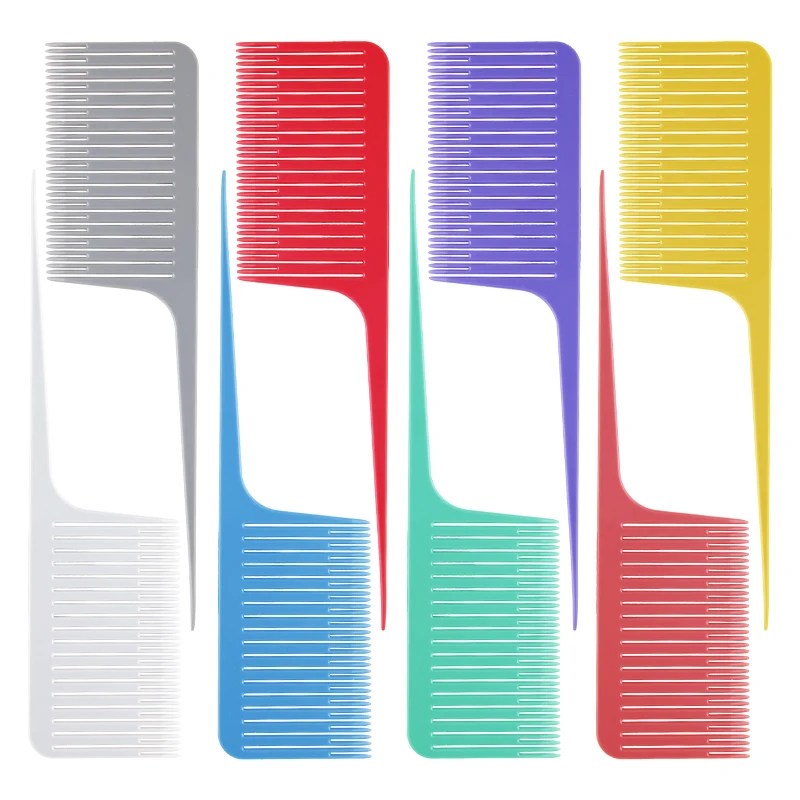 Amazon Hot Sale Salon Use Weaving Highlighting Foiling Hair Comb Dyeing Rat Tail Hair Combs