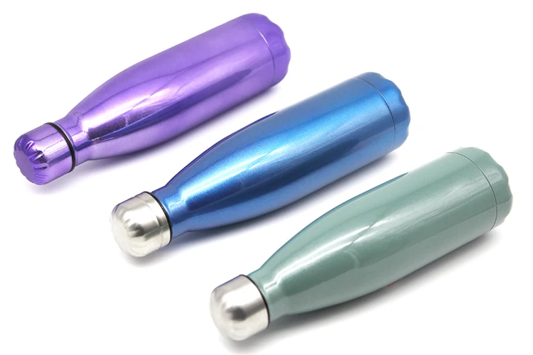 
Promotion Cola Shaped Yoga Parts Vacuum Flask Clear Water Bottle With Customized Glitter Printing 