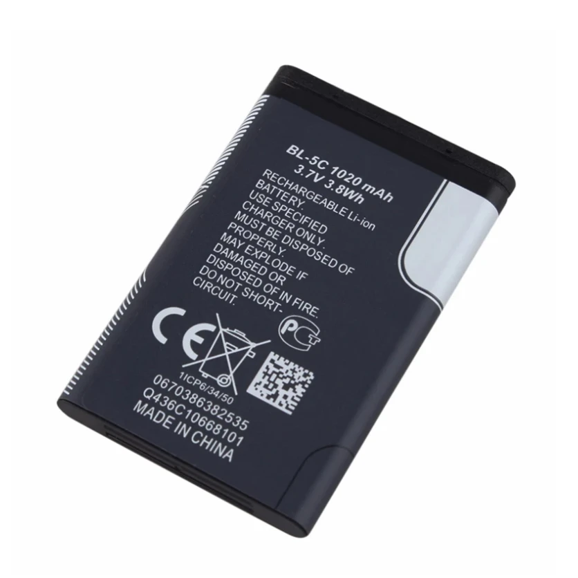 Original BI-5C Replacement Li-ion Battery 3.7V 1200mAh Lithium Batteries for Nokia 1112 1208 1600 2610 2600 n70 n71