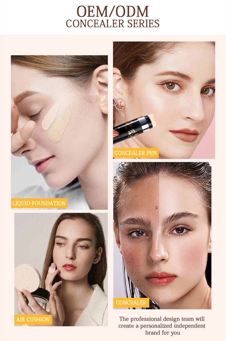 Cosmetics Manufacturers Custom OEM Long Lasting Waterproof Natural Concealer Face Makeup Liquid Private Label Foundation