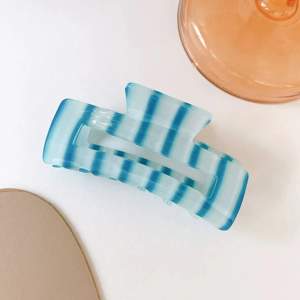 2022 Spring Strip Acrylic Fancy Items Hair Clips Blue Green Hair Claw Clips for Women