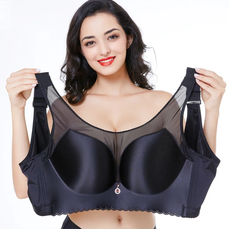 Ultra-thin Large Bra 75C-115E Women Push Up Underwear Full Coverage Breathable Sexy Seamless Lingerie Bras